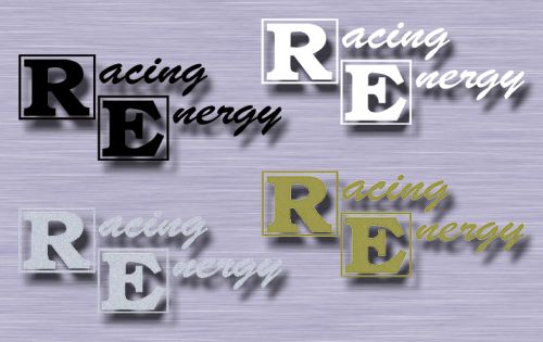 RM 「Racing Energy」ヌキ文字ステッカー(145X60)